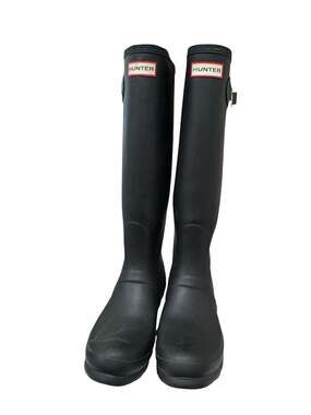 Hunter Women's Original Tall Black Rubber Rain Boots Size 39/8